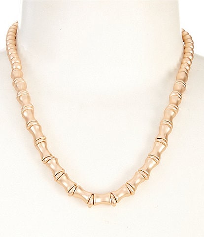 Southern Living Bamboo Bead Short Strand Collar Necklace
