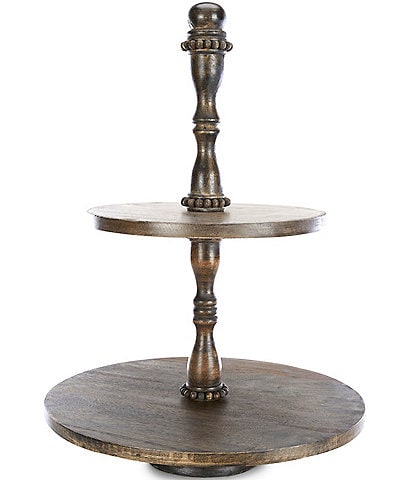 Southern Living Beaded 2-Tier Wood Server