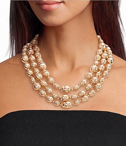 Southern Living Beaded Multi Strand Statement Necklace