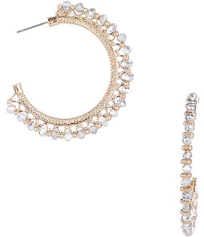 Southern Living Beaded Wrapped Hoop Earrings