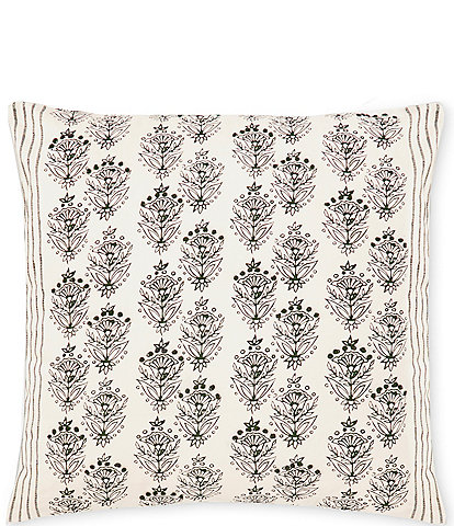 Southern Living Block Print Floral Square Pillow