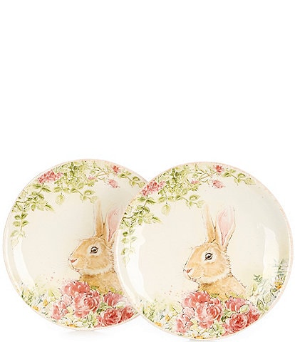 Southern Living Blossom Bunny Accent Plates, Set of 2