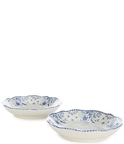 Southern Living Caroline Collection Blue & White Chinoiserie Pasta Bowls, Set of 2
