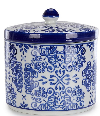 Southern Living Blue & White Collection Chinoiserie Ceramic Small Canister