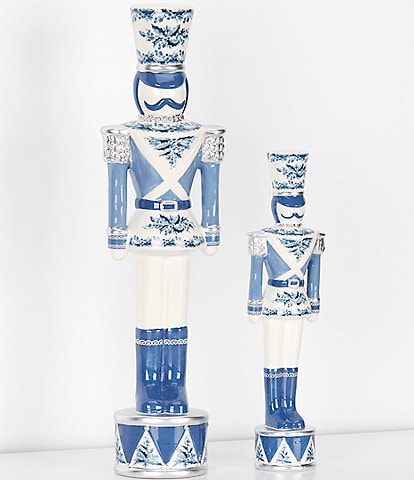 Southern Living Blue Christmas Collection Chinoiserie Ceramic Nutcracker