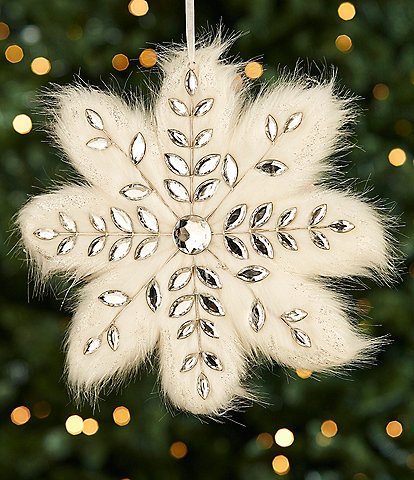 Southern Living Blue Christmas Collection Oversized Faux Fur Snowflake Ornament