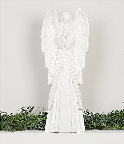 Southern Living Blue Christmas Collection Paperclay Angel Figurine