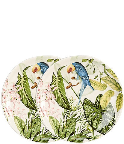 Southern Living Blue Macaw Jungle Accent Plates, Set of 2