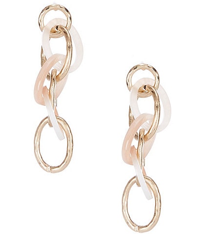 Southern Living Blush and Metal Link Drop Earrings