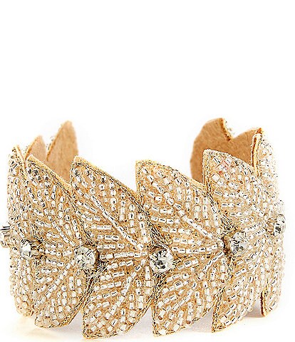 Southern Living Borrowed & Blue by Southern Living Beaded Leaf Cuff Bracelet