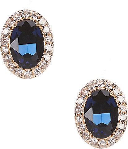 Southern Living Borrowed & Blue By Southern Living Blue Stone Halo Stud Earrings