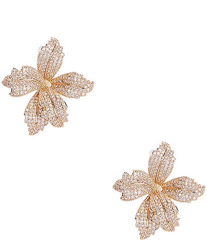 Southern Living Borrowed & Blue By Southern Living Crystal Delicate Flower Stud Earrings