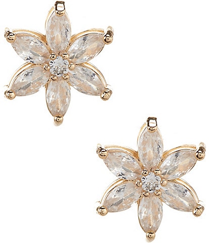 Southern Living Borrowed & Blue By Southern Living Cubic Zirconia Flower Stud Earrings