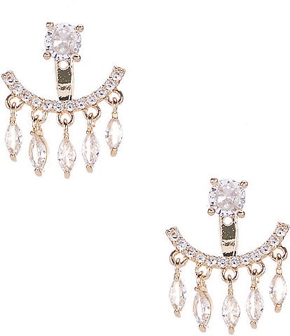 Southern Living Borrowed & Blue By Southern Living Cubic Zirconia Stones Front Back Earrings