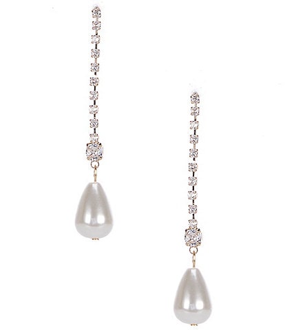 Southern Living Borrowed & Blue By Southern Living Cubic Zirconia Pearl Drop Earrings