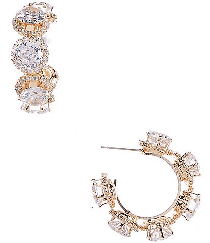 Southern Living Borrowed & Blue By Southern Living Cubic Zirconia Stone Hoop Earrings