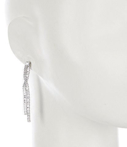 Southern Living Borrowed & Blue by Southern Living Cubic Zirconia Twisted Crystal Linear Earrings
