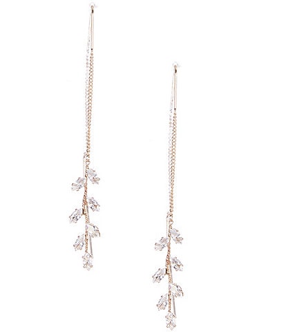 Southern Living Borrowed & Blue by Southern Living CZ Navette Stone Crystal Delicate Chain Threader Drop Earrings