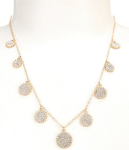 Southern Living Borrowed & Blue By Southern Living Delicate Gold Tone Crystal Disc Charms Collar Necklace