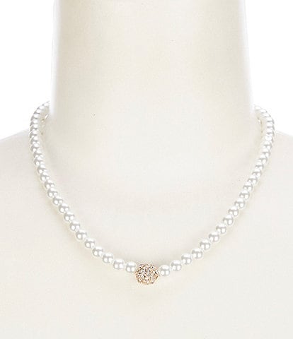 Southern Living Borrowed & Blue By Southern Living Delicate Pearl Chain Necklace with Crystal Pave Drop