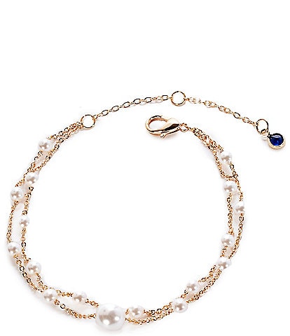 Southern Living Borrowed & Blue by Southern Living Delicate Pearl Line Bracelet