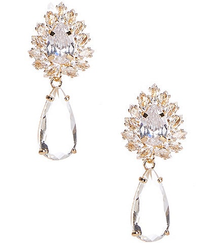 Southern Living Borrowed & Blue By Southern Living Gold Cubic Zirconia Stone Cluster Drop Earrings