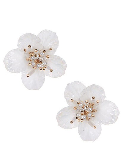 Southern Living Borrowed & Blue by Southern Living Ivory Flower Stud Earrings