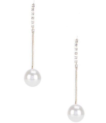 Southern Living Borrowed & Blue by Southern Living Long Pearl Drop Earrings