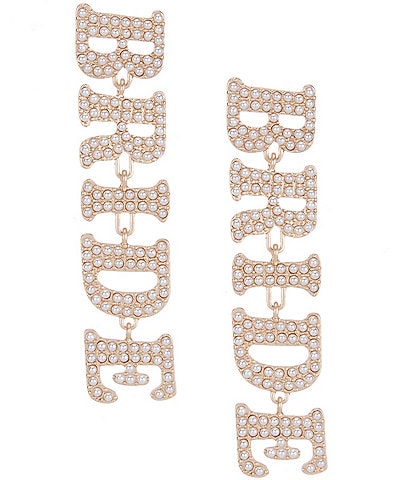 Southern Living Borrowed & Blue by Southern Living Pearl Embellished Bride Linear Statement Earrings