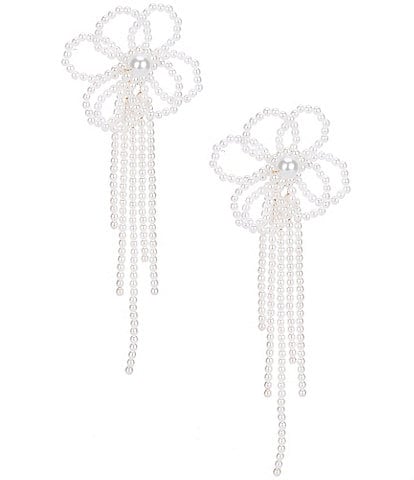 Southern Living Borrowed & Blue by Southern Living Pearl Flower Statement Drop Earrings