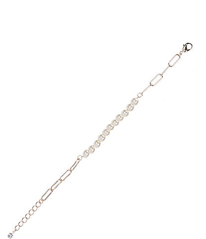Southern Living Borrowed & Blue by Southern Living Pearl Half Chain Line Bracelet