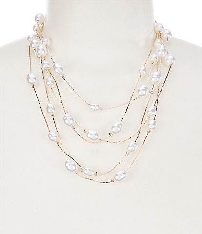 Southern Living Borrowed & Blue by Southern Living Pearl Short Multi Strand Necklace