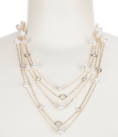 Southern Living Borrowed & Blue by Southern Living Pearls and Stones Short Multi Strand Necklace