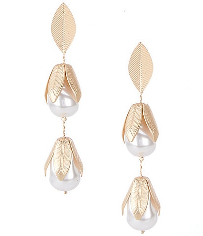 Southern Living Borrowed & Blue by Southern Living Petal and Pearl Linear Earrings
