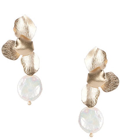 Southern Living Borrowed & Blue by Southern Living Petal Drop Earrings with Pearl