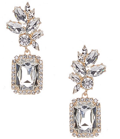 Southern Living Borrowed & Blue by Southern Living Crystal Square Stone Cluster Drop Earrings