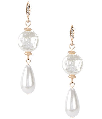 Southern Living x Borrowed & Blue Tiered Pearl Linear Earrings