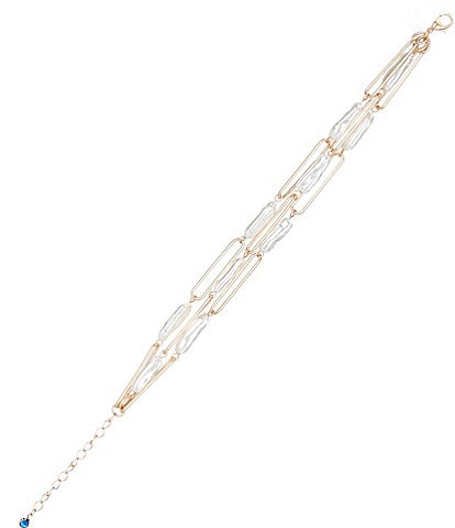 Southern Living Borrowed & Blue by Southern Living Triple Layer Pearl Link Line Bracelet