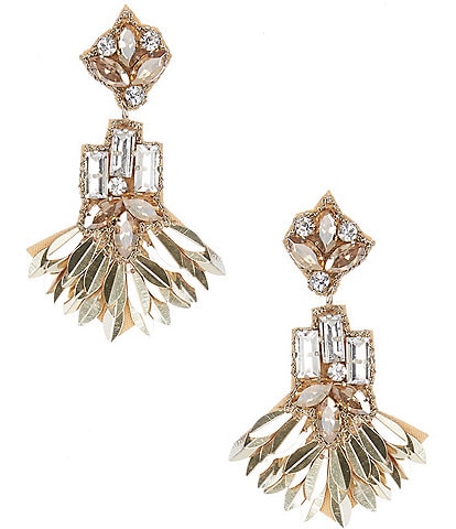 Southern Living Borrowed & Blue By Southern Living Embellished Crystal Fan Statement Earrings