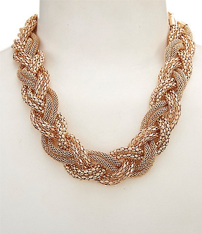 Southern Living Braided Chain Statement Necklace