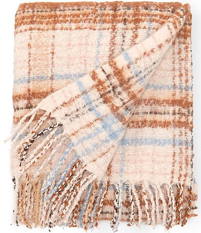 Southern Living Camden Plaid Fringed Throw Blanket