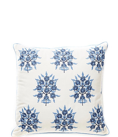 Southern Living Catherine Embroidered Floral Square Pillow