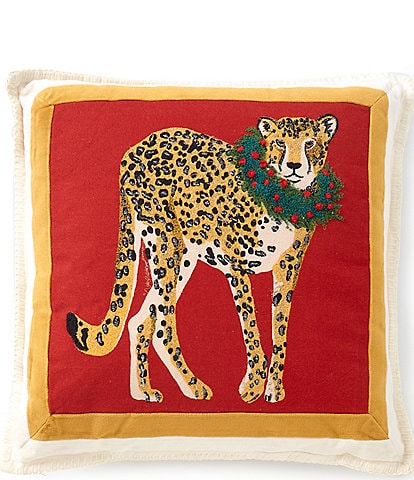 Southern Living Cheetah Framed Decorative Square Pillow