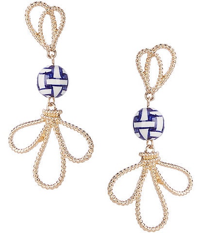 Southern Living Chinoiserie Bead Loop Statement Drop Earrings