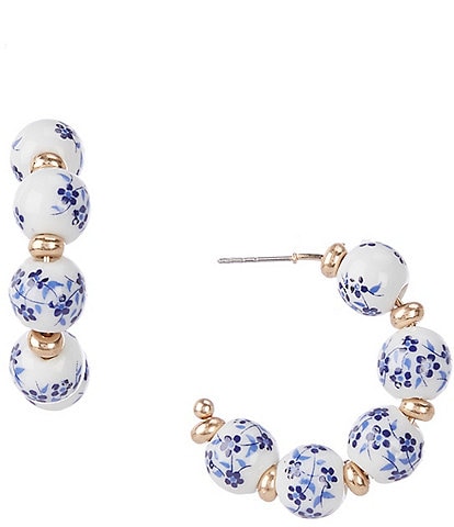 Southern Living Chinoiserie Beaded Hoop Earrings