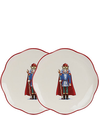 Southern Living Chinoiserie Christmas Nutcracker Accent Plates, Set of 2