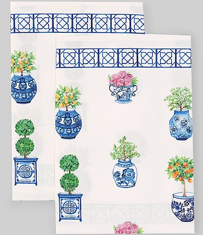 Southern Living Chinoiserie Floral Towels, Set of 2