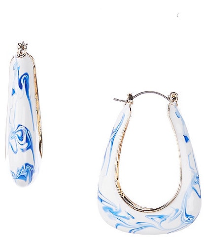 Southern Living Chinoiserie Oval Hoop Earrings