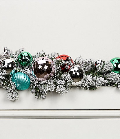 Southern Living Christmas Cheer Collection LED Pre-Lit Flocked Berry & Ball 6-ft. Garland