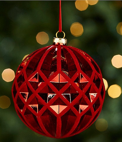 Southern Living Christmas Cheer Collection Oversized Geometric Faceted Glass Ball Ornament